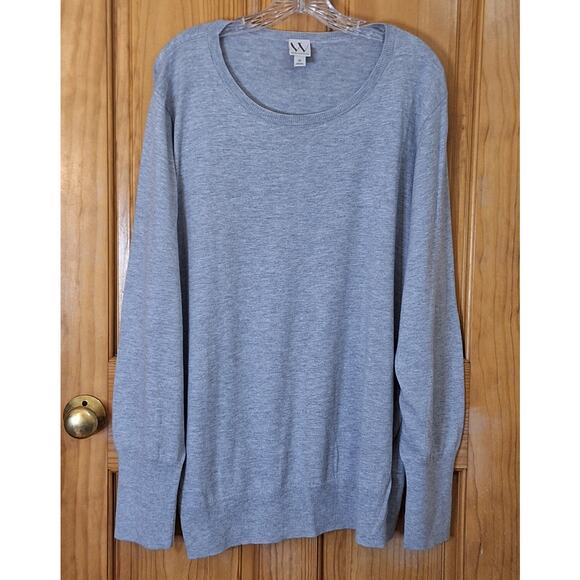 NWT Worthington Sweater Women's 3X Gray Minimalist Neutral Lightweight Basic - Picture 1 of 7